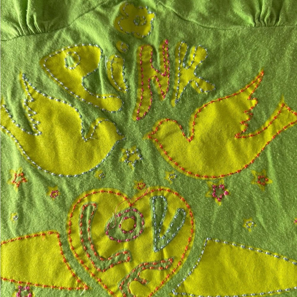 Vintage Victoria’s Secret PINK Cami Y2K Green Lime Size Medium Large Beaded - Picture 2 of 6